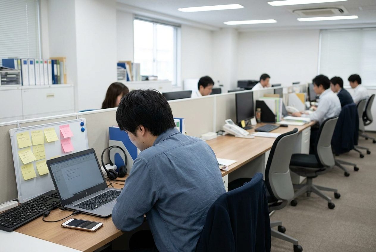 受講生からの問い合わせに対応するスクール運営事務所の様子（イメージ）